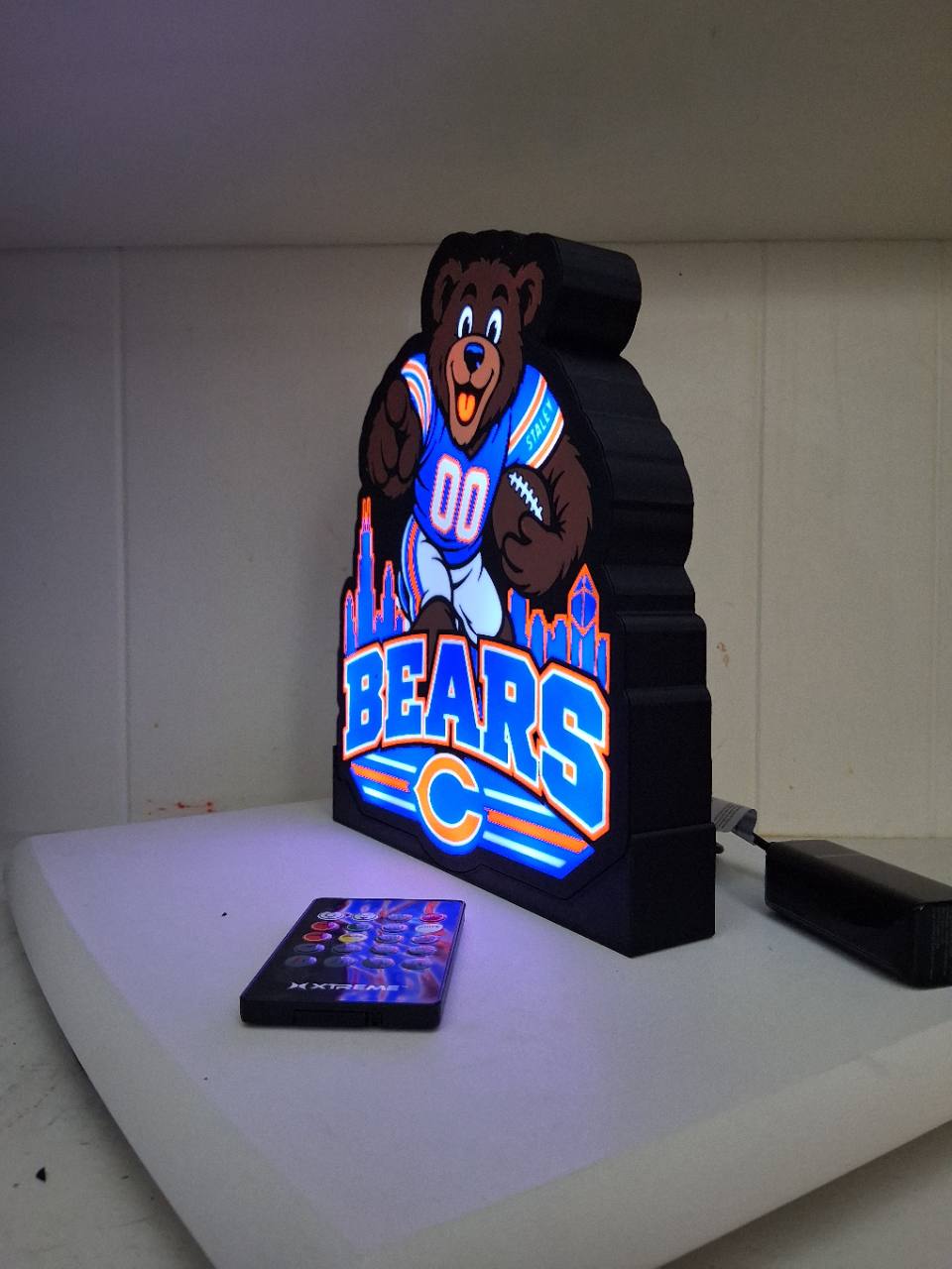 Staley Bears Mascot Fan LED Light Box Sign photo 3 – Lit Layer Creations